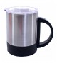 CANECA PRATEADA DE INOX COM TAMPA 350ML E CORDAO - INTERNACIONAL